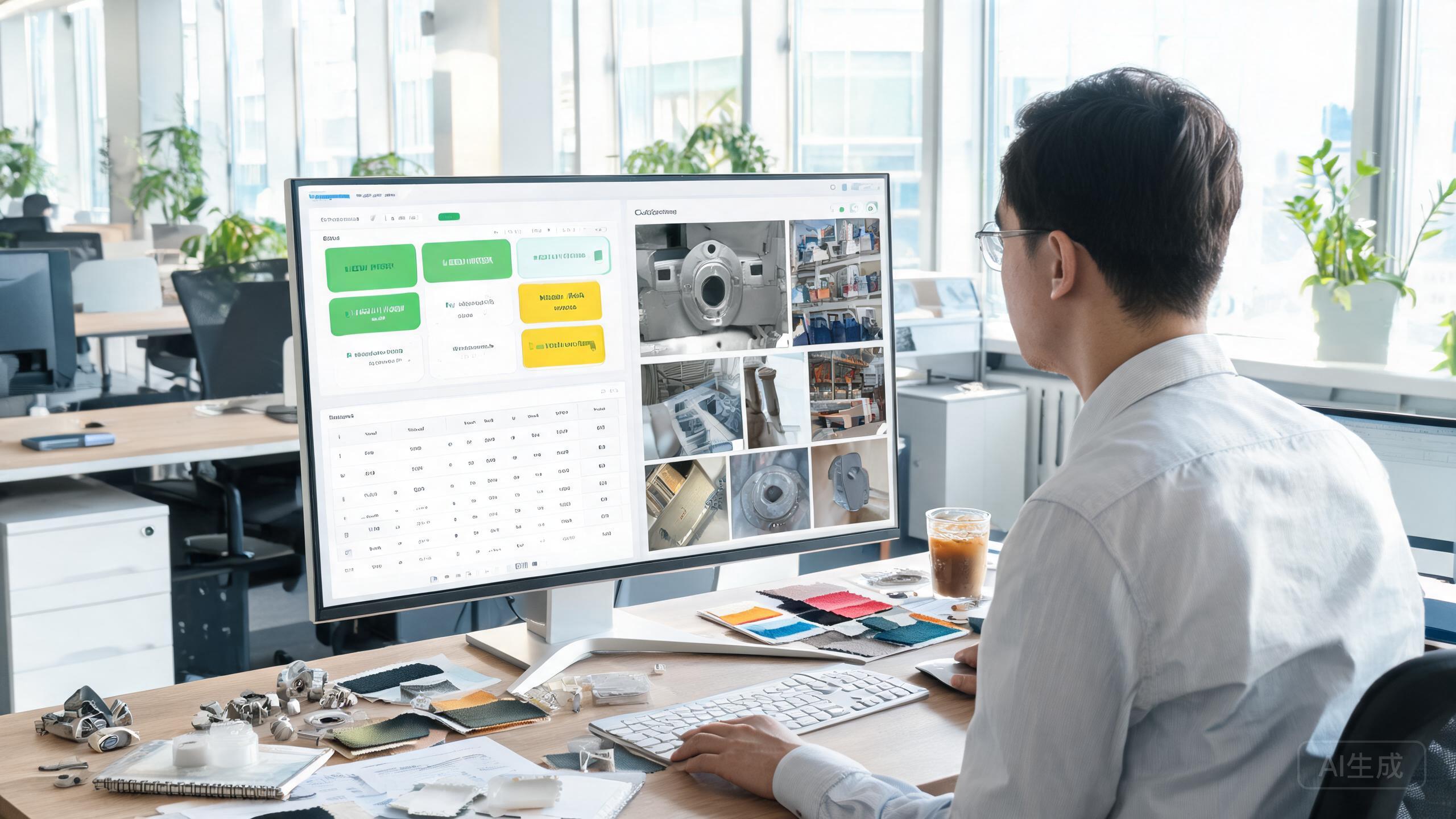 China sourcing scene related to Ai Tools Sourcing China: a professional photo showing real products, people and logistics relevant to this sourcing topic, no text overlay