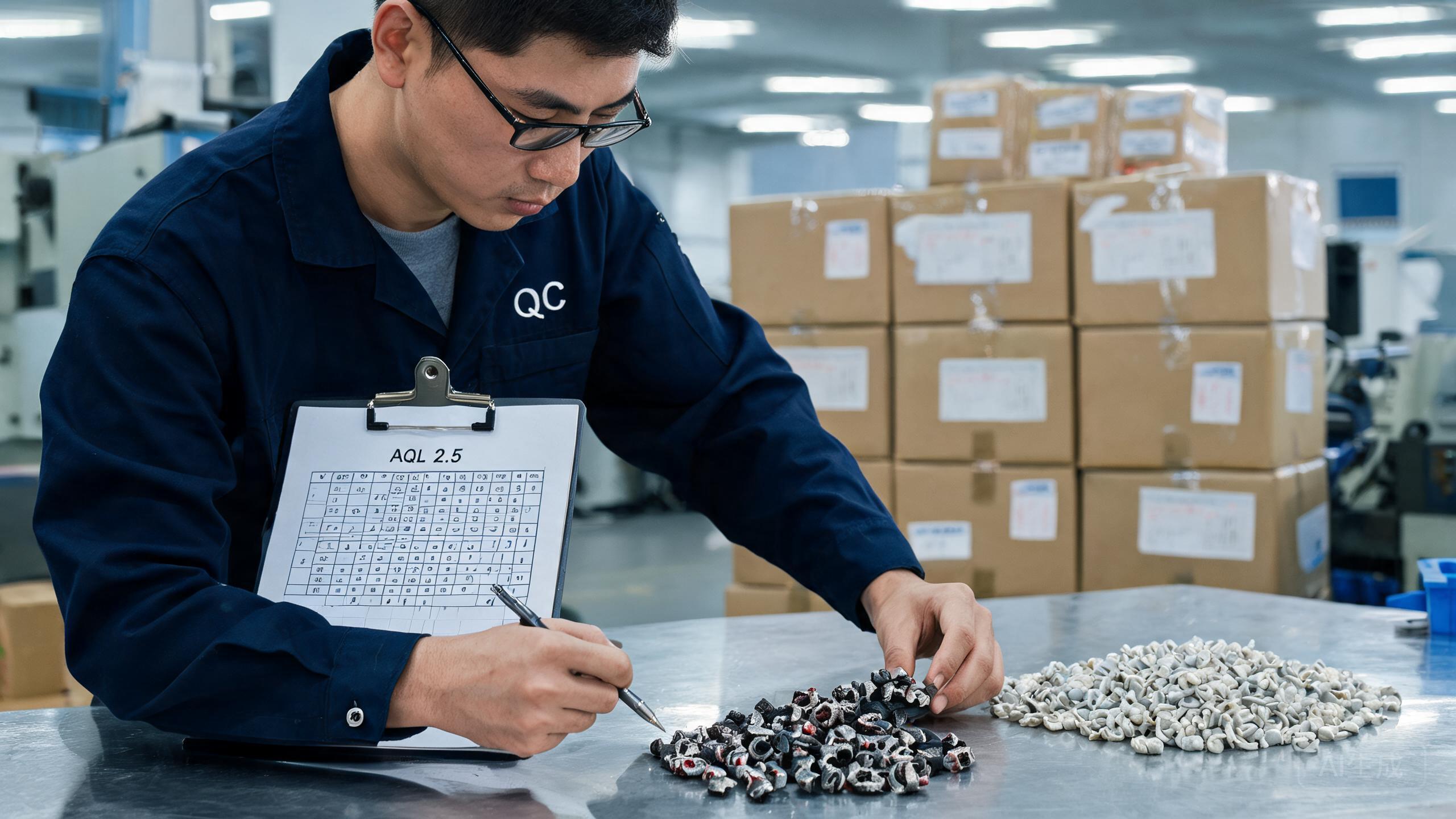 China sourcing scene related to Aql 2 5 Inspection Guide: a professional photo showing real products, people and logistics relevant to this sourcing topic, no text overlay