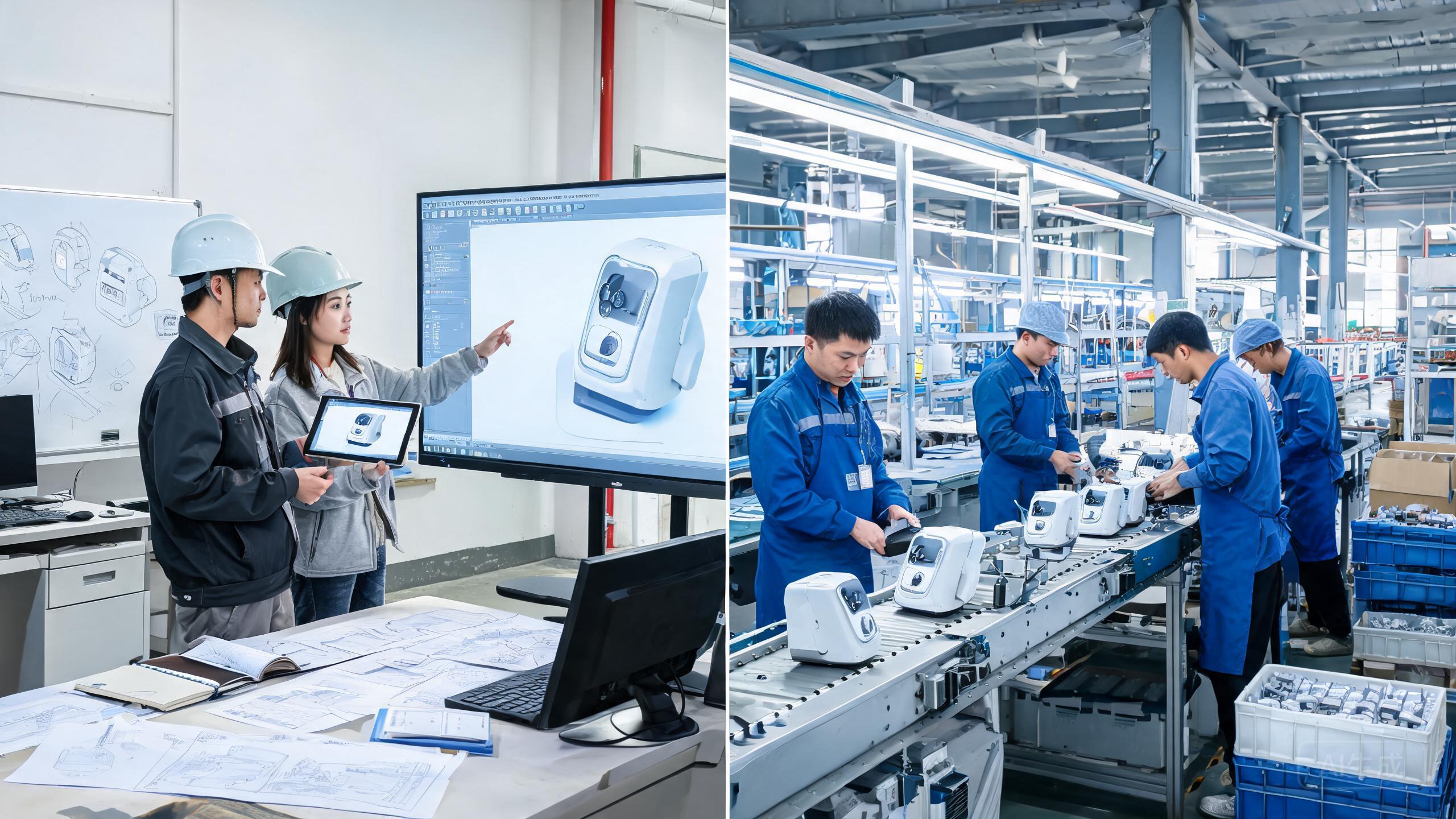 China sourcing scene related to China Odm Vs Oem: a professional photo showing real products, people and logistics relevant to this sourcing topic, no text overlay
