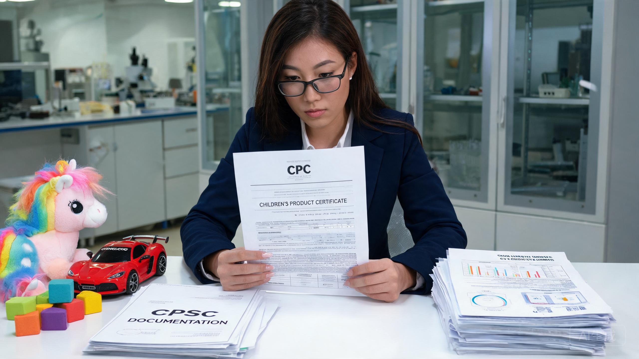 China sourcing scene related to Cpc Certificate Children: a professional photo showing real products, people and logistics relevant to this sourcing topic, no text overlay