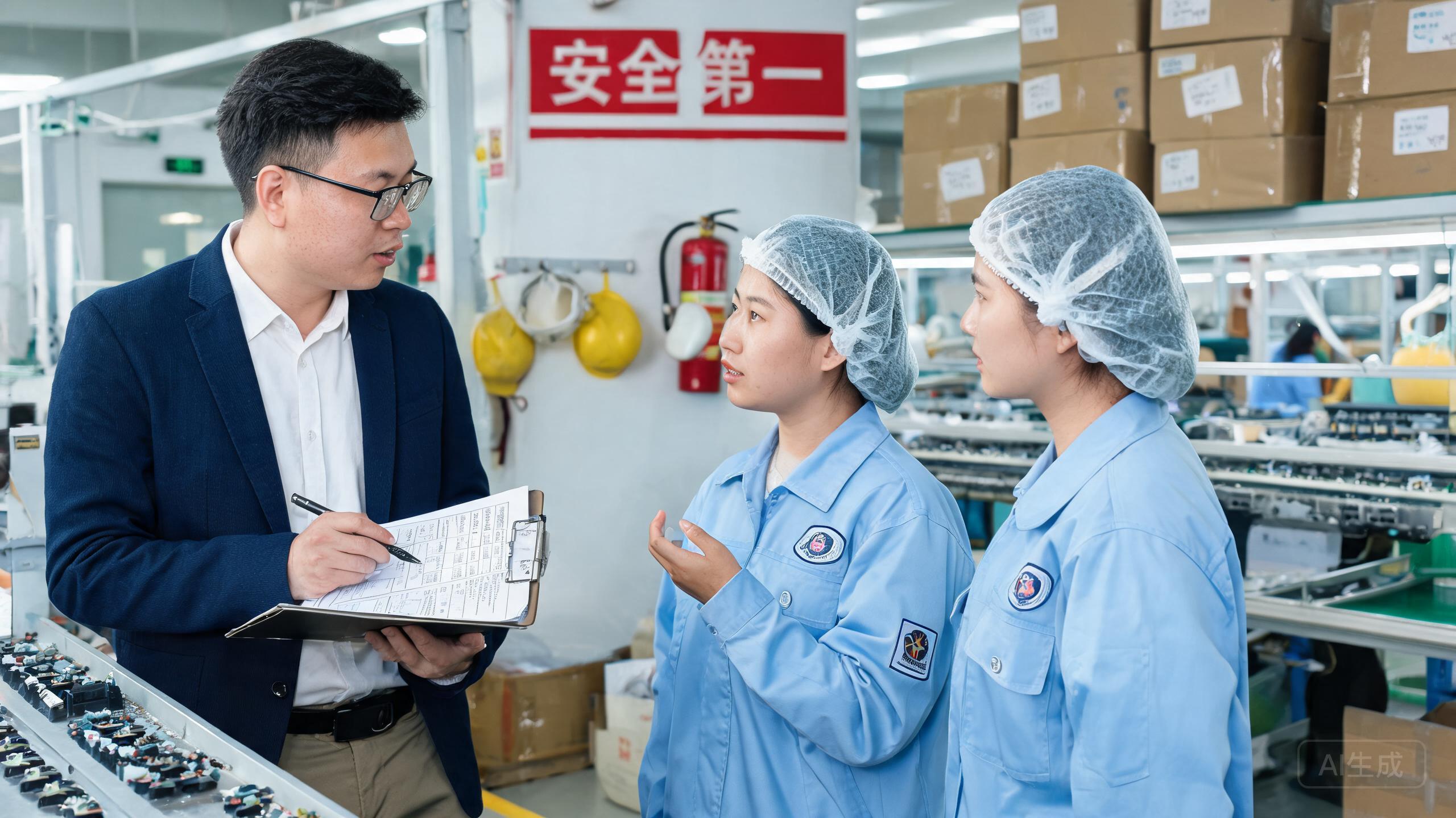 China sourcing scene related to Ethical Sourcing China: a professional photo showing real products, people and logistics relevant to this sourcing topic, no text overlay