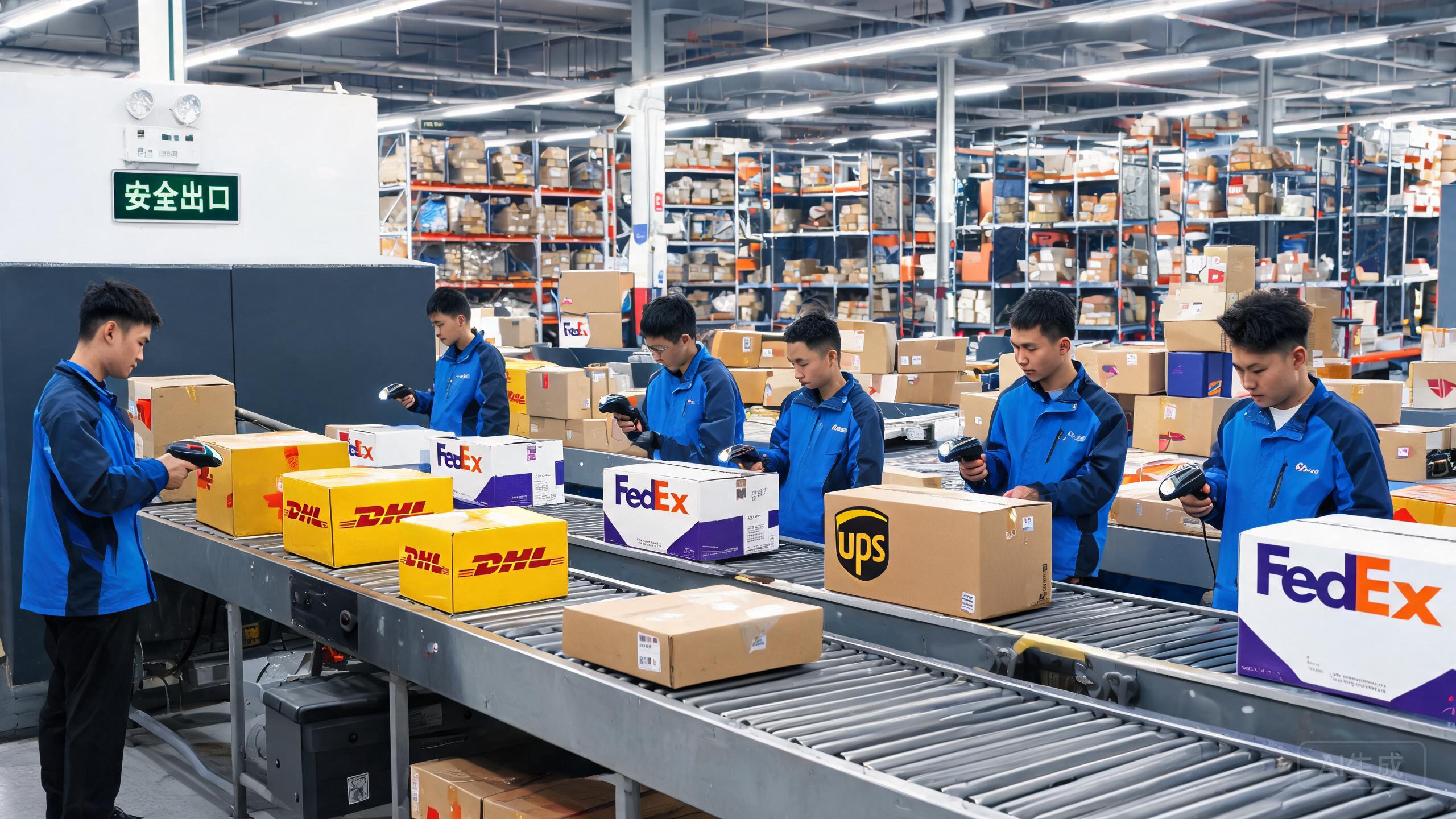 China sourcing scene related to Express Courier China: a professional photo showing real products, people and logistics relevant to this sourcing topic, no text overlay