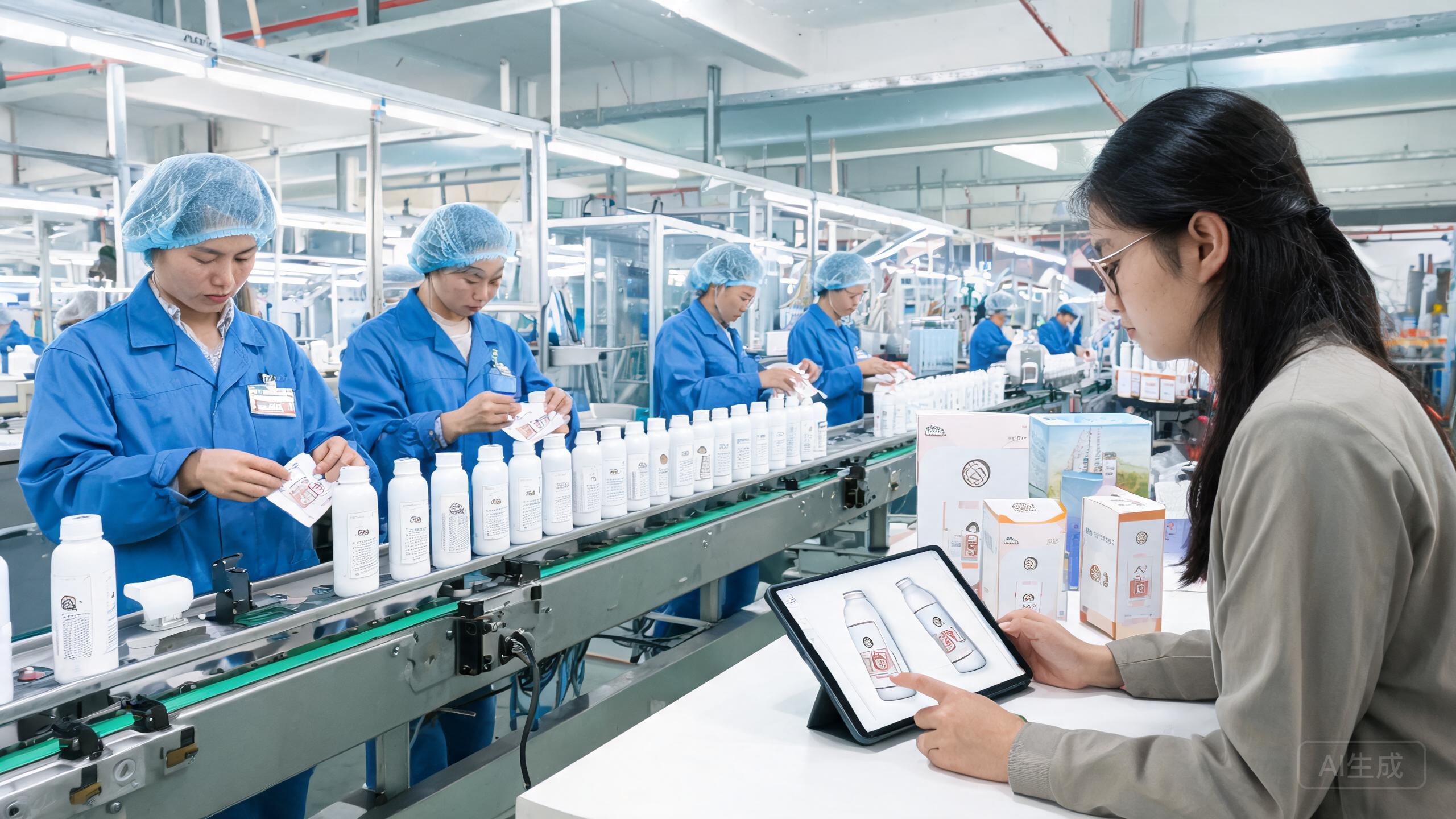 China sourcing scene related to Oem Private Label China: a professional photo showing real products, people and logistics relevant to this sourcing topic, no text overlay
