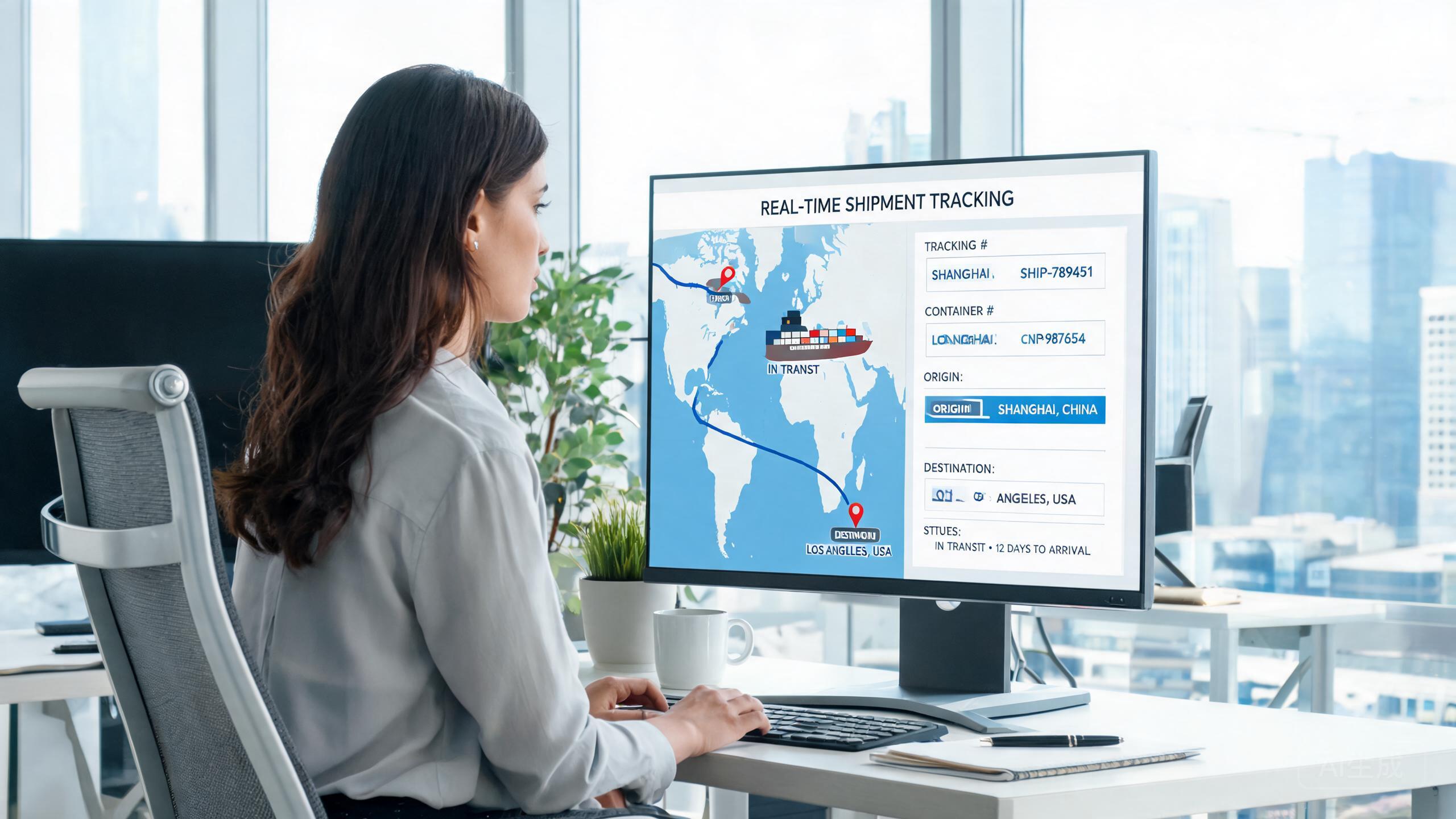 China sourcing scene related to Tracking China Shipment: a professional photo showing real products, people and logistics relevant to this sourcing topic, no text overlay